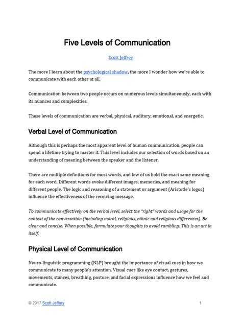 5 levels of communication pdf.